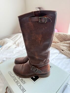 Frye Veronica Slouch Women's Dark Brown Heeled Boots